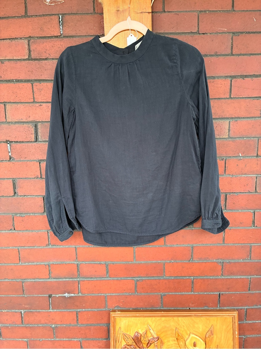 Everlane Cotton Gauze Popover Blouse | Black | Size 4
